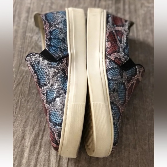 The Flexx size 9.5 blue & pink platform Python platform slip on sneaker leather - Picture 10 of 11